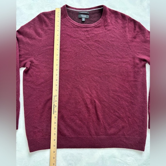 Nordstrom Cashmere Sweater Burgundy Crew Neck Luxury Knit Pullover Size XL - Picture 3 of 7